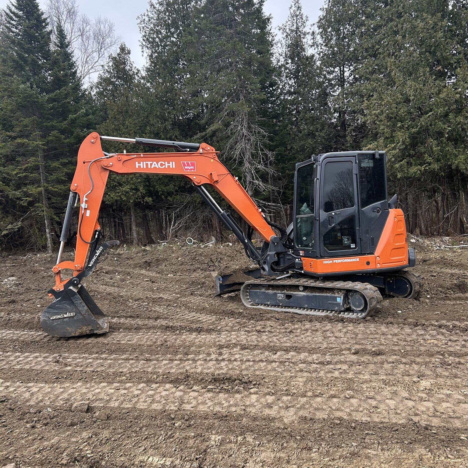Hitachi excavator on site